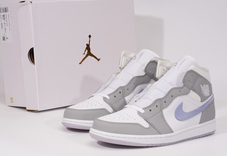 Air Jordan 1 Mid Wolf Grey Aluminum BQ6472-105 SIZE: 36-46