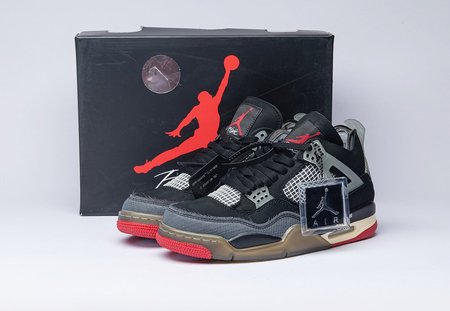 Off-White X Air Jordan 4 Bred CV9388-001 Size 40-47.5