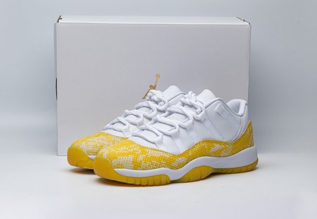 Jordan 11 Retro Low Tour Yellow Snakeskin (Women's) AH7860-107 Size 36-44.5